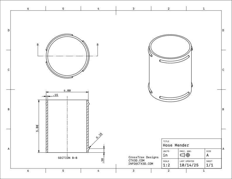 4in Mender - Leaf Vacuum Hose Adapter