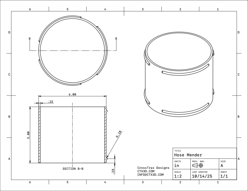 6in Coupler - CTX-VAC Flex Hose Adapter
