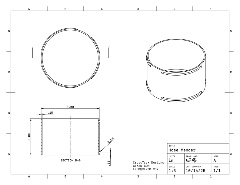 8in Coupler - CTX-VAC Flex Hose Adapter
