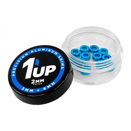 3x6x2mm Precision Aluminum Shims, 1UP Blue, (12 pcs)