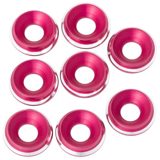 7075 LowPro Countersunk Washers, M3, Hot Pink Shine, 8