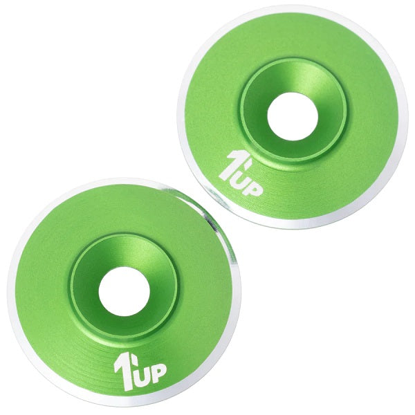 7075 LowPro Wing Washers, M3, Green Shine, 2pcs