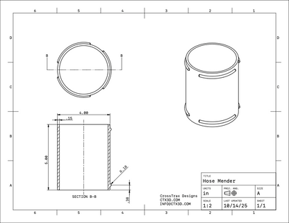 4in Mender - Leaf Vacuum Hose Adapter
