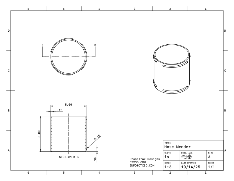 5in Mender - Leaf Vacuum Hose Adapter