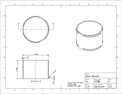 7in Mender - Leaf Vacuum Hose Adapter