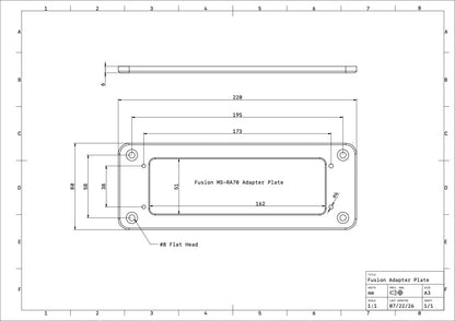 Flush‑Mount Adapter Plate for Fusion® MA-RA70 Marine Radio