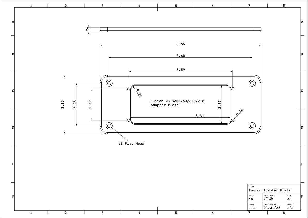 Flush‑Mount Adapter Plate for Fusion Marine Radio