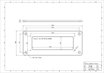 Flush‑Mount Adapter Plate for Fusion® RA770/RA800 Marine Radio