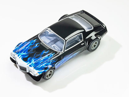 Camaro 1973 Wildfire Black/Blue HO Scale Slot Car