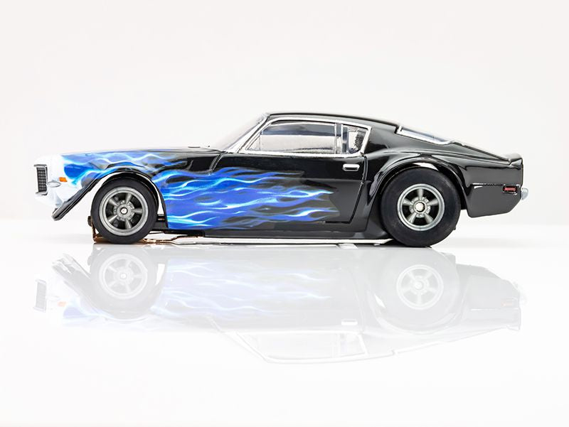 Camaro 1973 Wildfire Black/Blue HO Scale Slot Car