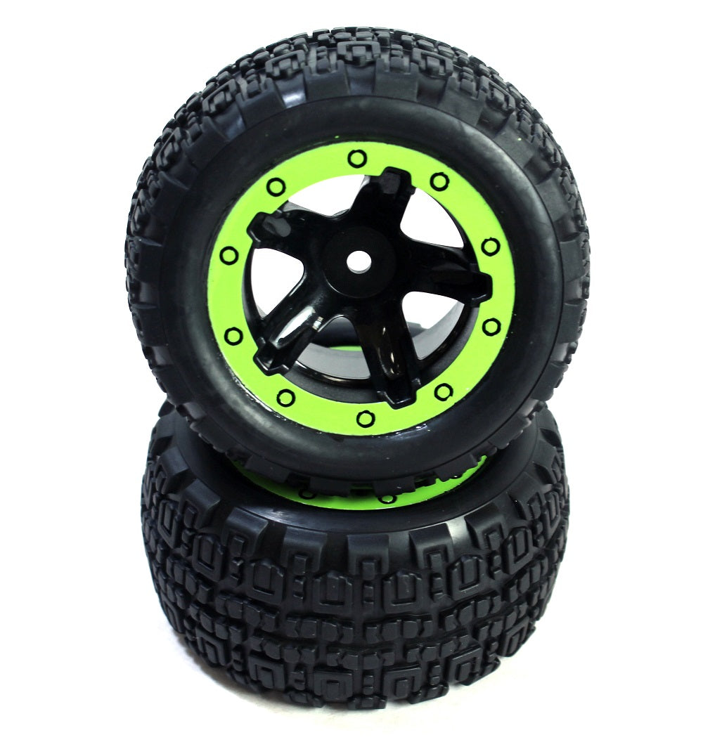 Slyder ST Wheels/Tires Assembled (Black/Green)