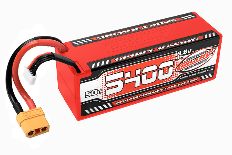 5400mAh 14.8v 4S 50C Hardcase Sport Racing LiPo Battery with