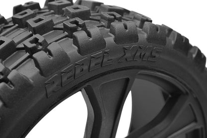 Asuga XLR Off-Road Tires Low Profile Glued on Black Rim