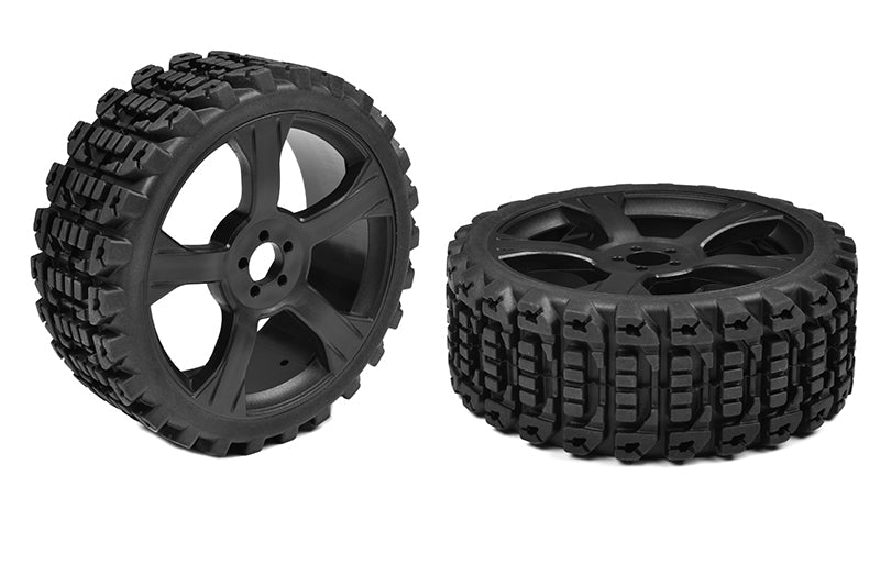 Off-Road 1/8 Buggy Tires Xprit Glued on Black Rims