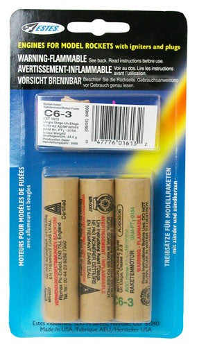 C6-3 Model Rocket Engines (3pk)