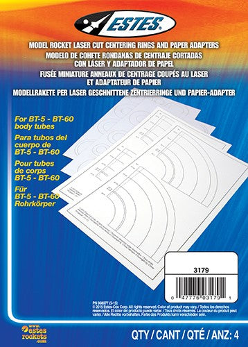 Laser Cut Centering Rings and Paper Adapters (4 pc)