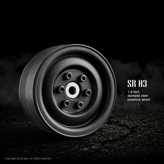 1.9 SR03 Beadlock Wheels (Matt Black) (2)