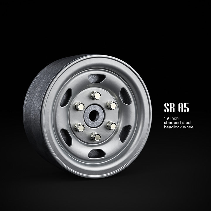 1.9 SR05 Beadlock Wheels (Semigloss Silver) (2)