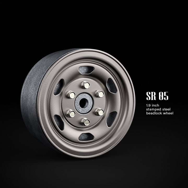 1.9 SR05 Beadlock Wheels (Uncoated Silver) (2)