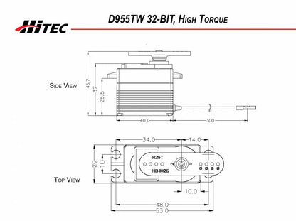 D-955TW 32-Bit, High Torque, Titanium Gear Servo