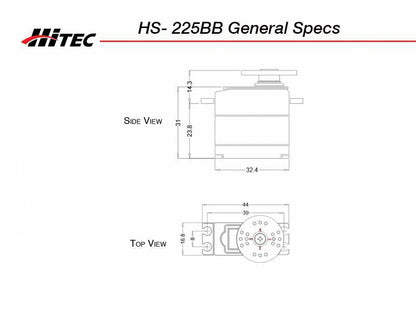 HS-225BB Mighty Mini Servo, .11sec/67oz @ 6.0v