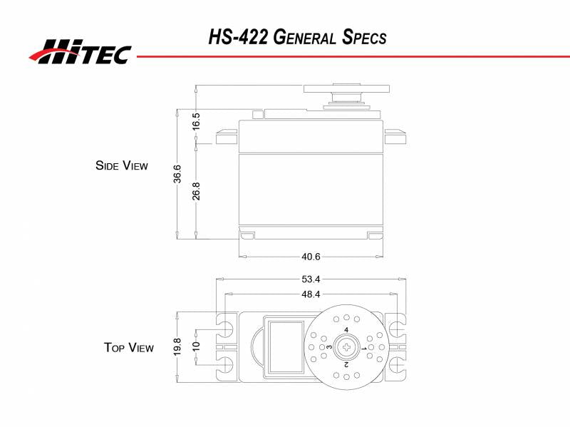 HS-422 Deluxe Servo .16sec/57oz @ 6.0v