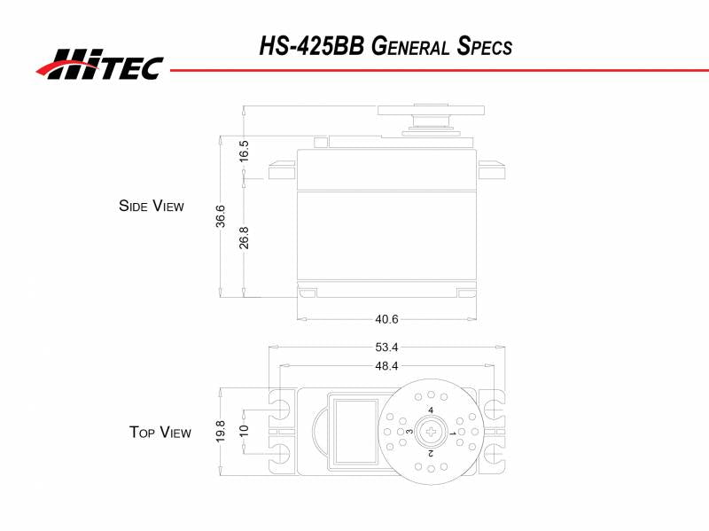 HS-425BB Pro BB Servo .16sec/57oz @ 6.0v