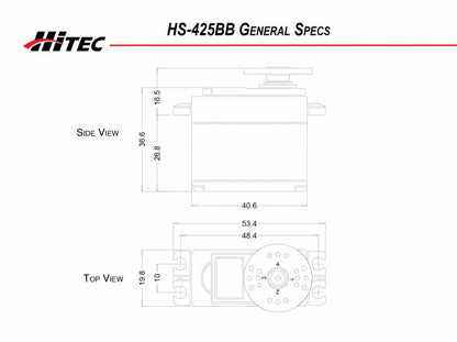 HS-425BB Pro BB Servo .16sec/57oz @ 6.0v