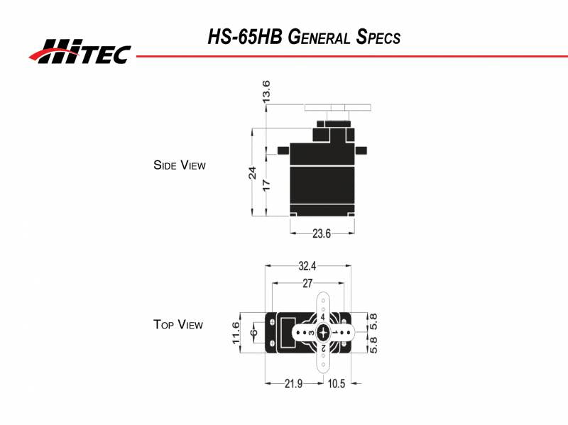 HS-65HB Micro Servo Karbonite Gear, .13sec/26oz @ 6.0v