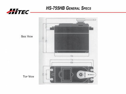 HS-755HB Karbonite Gear, Giant 1/4 Scale Servo .23sec/183oz