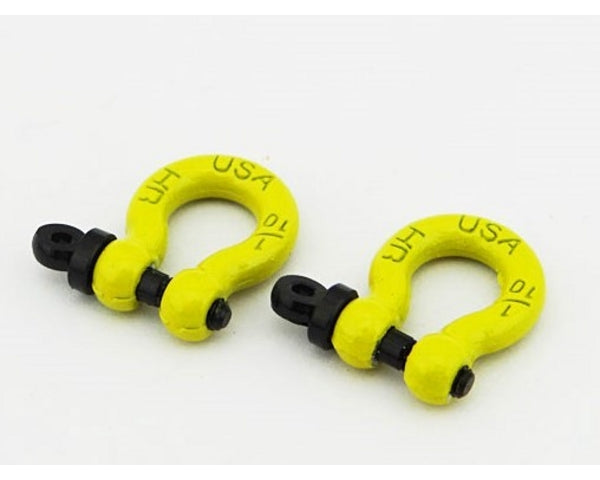 Aluminum 1/10 Scale Tow Shackles, Yellow, (D-Rings) fo