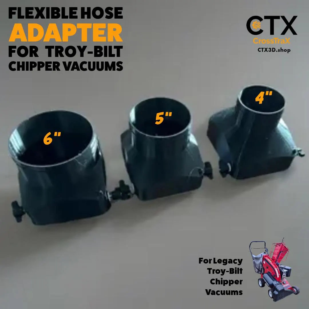 6in Hose Adapter – Compatible with Troy-Bilt® Chipper/Vac | CrossTraX Designs