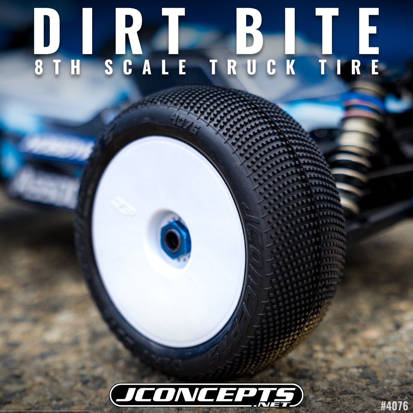 Dirt Bite Tires, Aqua (A2) Compound, Fits 1/8th truck whe