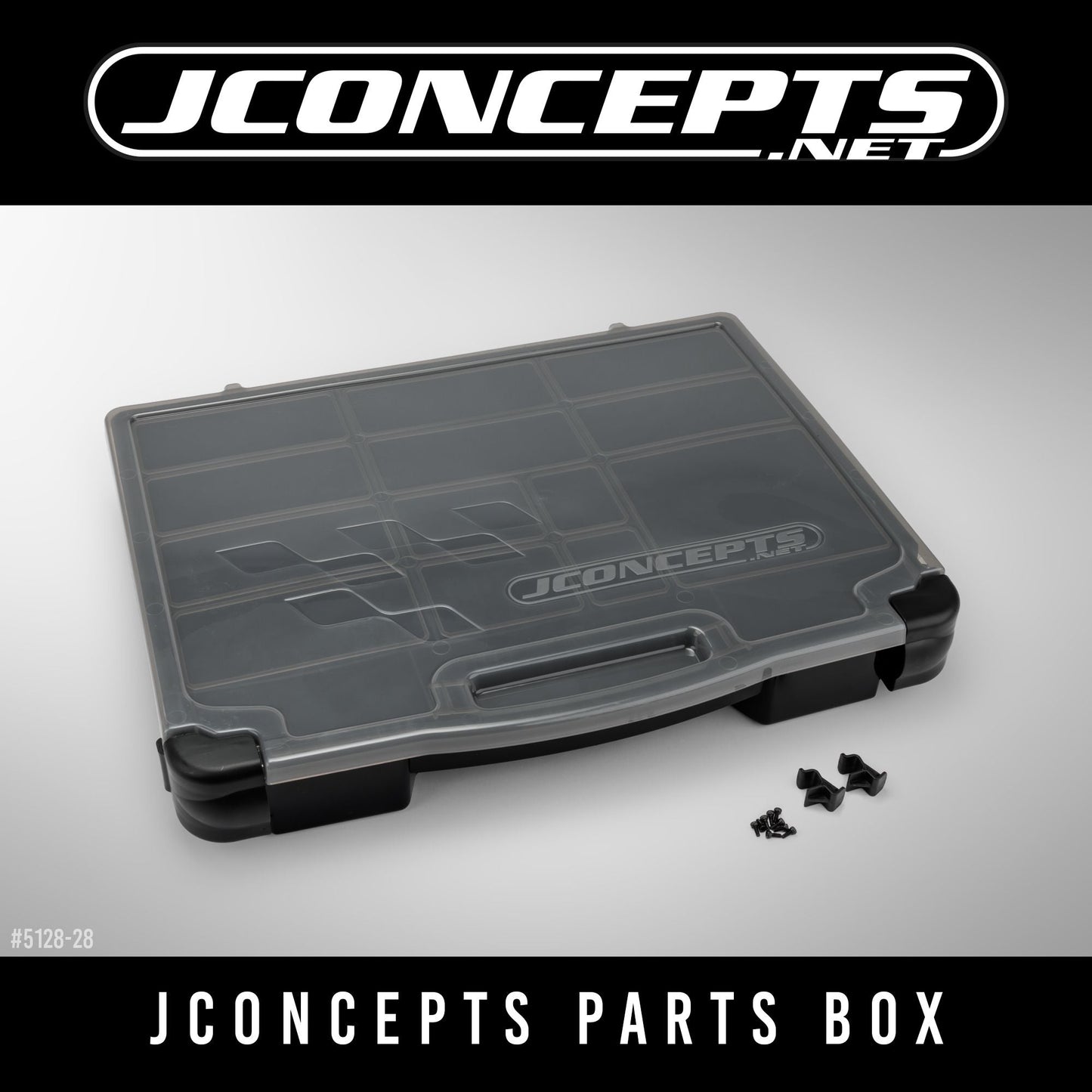 Parts Box, Black / Smoke Gray (~14.5" x 11" x 2.375"),