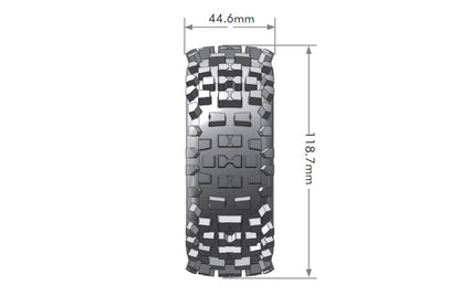 B-Ulldoze 1/8 Off-Road Buggy Tires, 17mm Hex, Mounted on