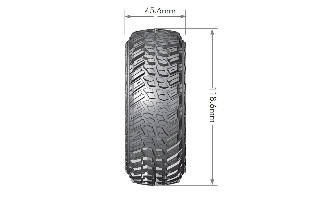 CR-Griffin 1/10 1.9" Crawler Tires, 12mm Hexon Black Chrome