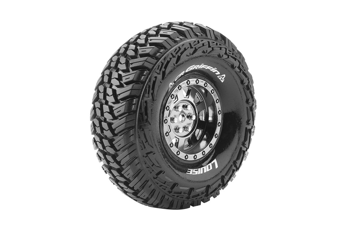 CR-Griffin 1/10 1.9" Crawler Tires, 12mm Hexon Black Chrome