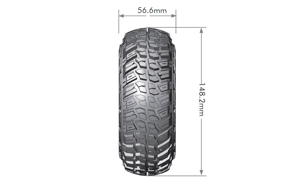 CR-Griffin 1/10 2.2" Crawler Tires, 12mm Hex on Black