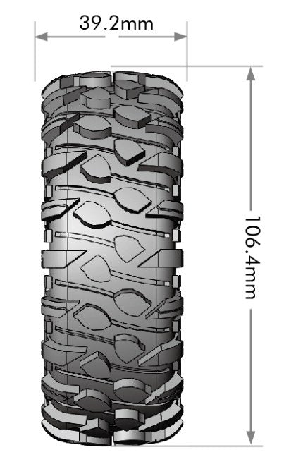 CR-Rowdy 1/10 1.9" Crawler Class 1 Tires, Super Soft,