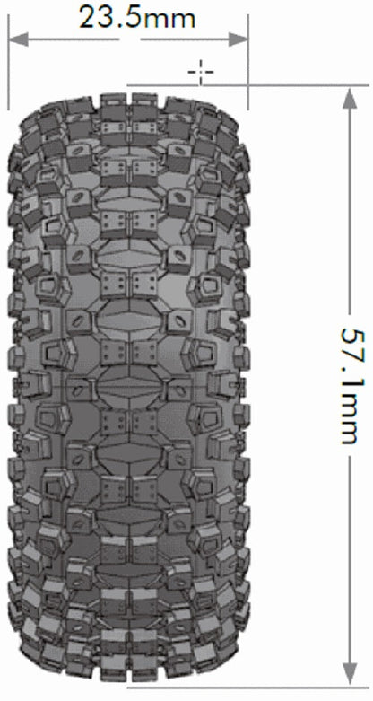 CR-Uphill 1/18, 1/24 1.0" Crawler Tires, 7mm Hex, Super