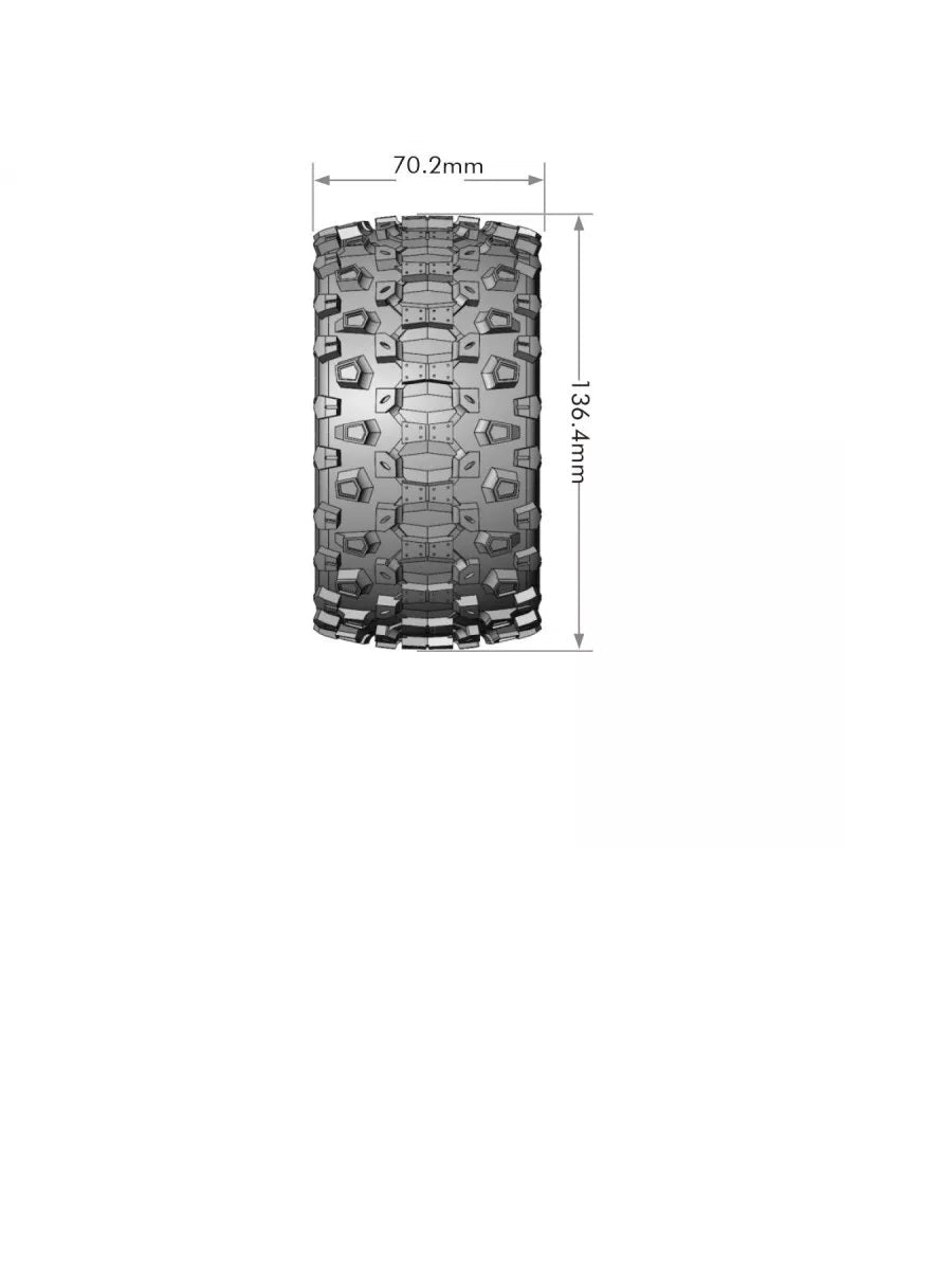 MFT MT-Uphill 1/10 Monster Truck Tires, 1/2" Offset, 17mm