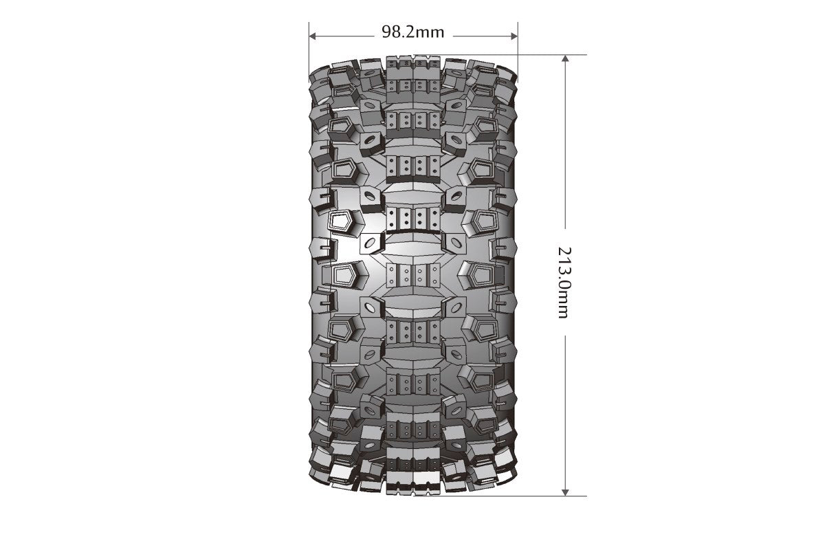 MFT X-Uphill X-MAXX Sport Monster Truck Tires, 24mm Hex,