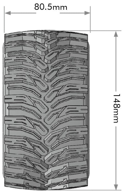 MT-Cyclone Speed 1/8 Monster Truck Tires, 0" & 1/2" Offset,