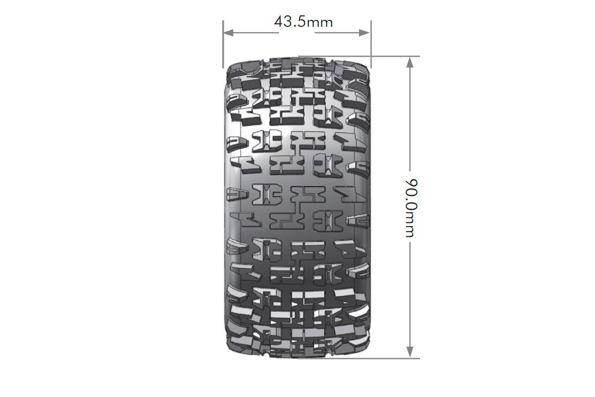 ST-Pioneer 1/16 2.2" Stadium Truck Tires, 12mm Hex, Soft,