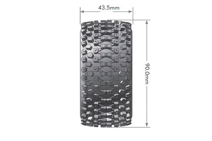 ST-Uphill 1/16 Stadium Truck Tires, 12mm Hex, Soft, Mounted