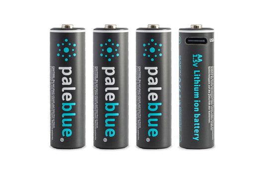 Pale Blue Lithium Ion Rechargeable AA Batteries 4pk