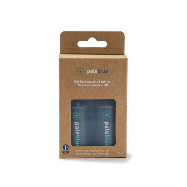 Pale Blue Lithium Ion Rechargeable C Batteries 2pk