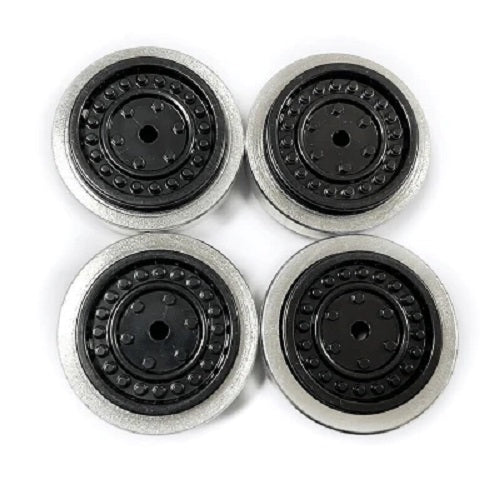 1.0" Solid Wheels, Black, Fits Tetra 1/18 4x4 (4pcs)