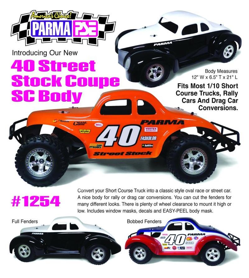 1/10 Parma '40 Street Stock Coupe Short Course Drag Clear