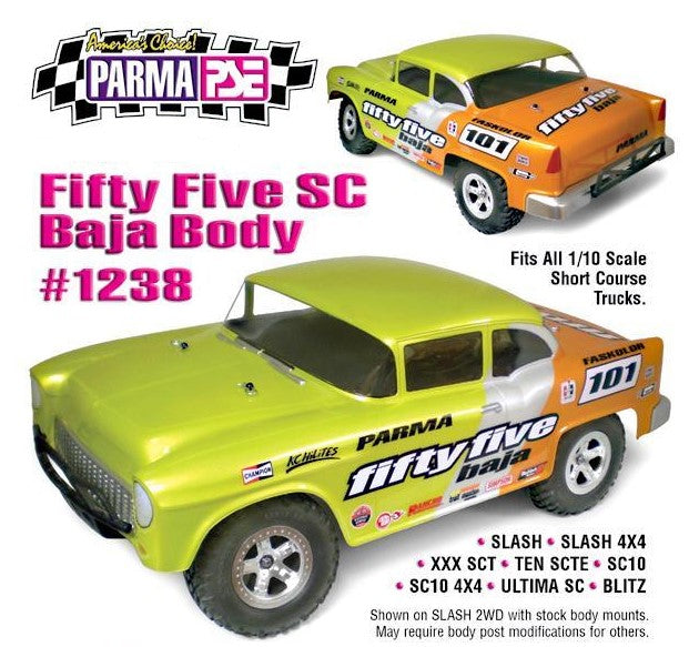 1/10 Parma '55 Muscle Baja Short Course Drag Clear Body